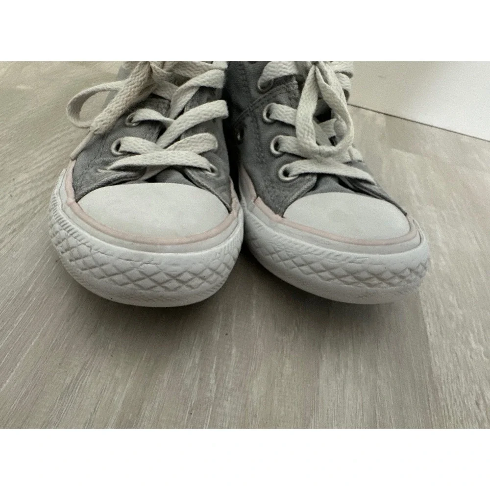 Kids Converse All Star Low Top‎ Sneakers Gray Canvas Lace Up Casual Shoes Sz 11
